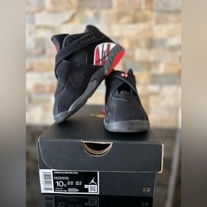 Jordan 8 Retro, Black/Red/White, 10C
